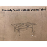 Better Homes Gardens Kennedy Pointe 70in Steel Outdoor Dining Table, Brown/Black