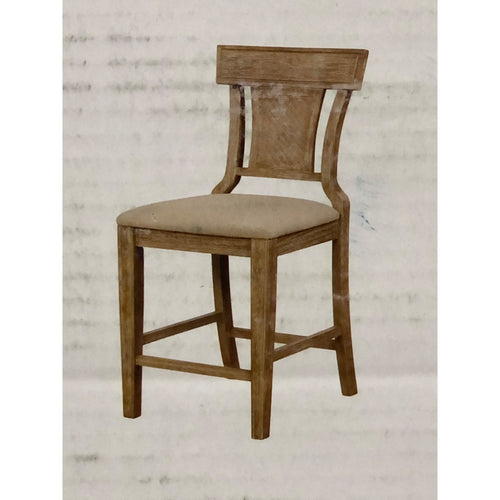 Linon Rylan 30in Bar Stool, Rustic Graywash/Beige