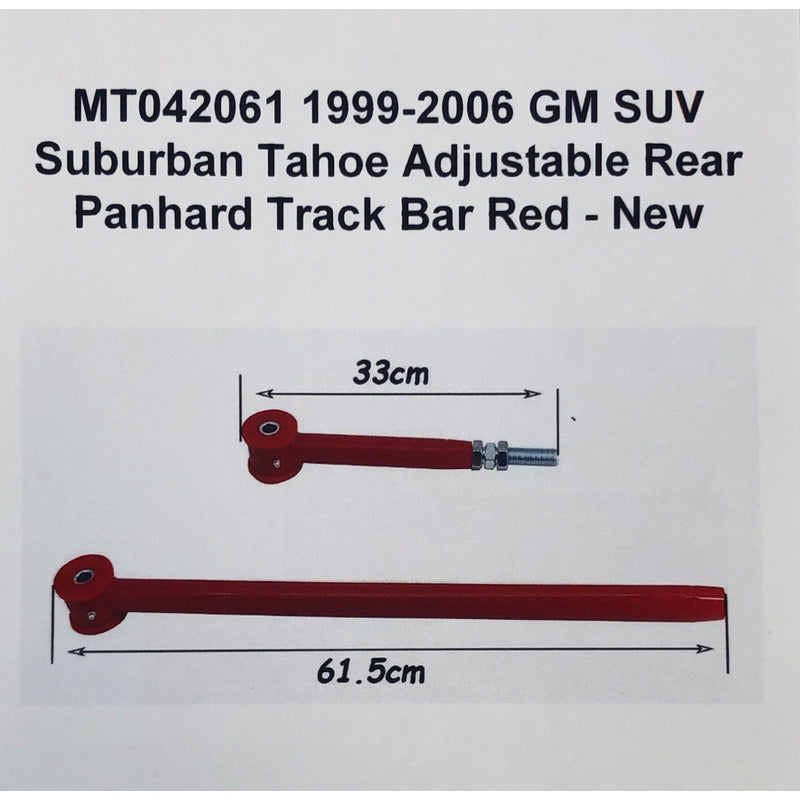 MT042061 1999-2006 GM SUV Suburban Tahoe Adjustable Rear Panhard Track Bar Red