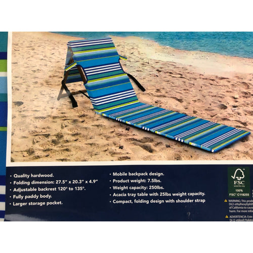 Melino Beach Lounger with Tray Table