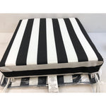 Arden Selections Outdoor Deep Seat Cushion Set, 24 x 24, Black/White Stripe