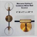 Mercana Kipling II Goldtone Metal Wall Sconce