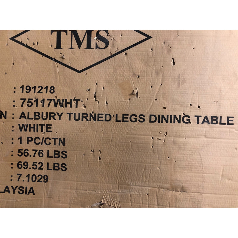 TMS Albury Turned Legs Table, White