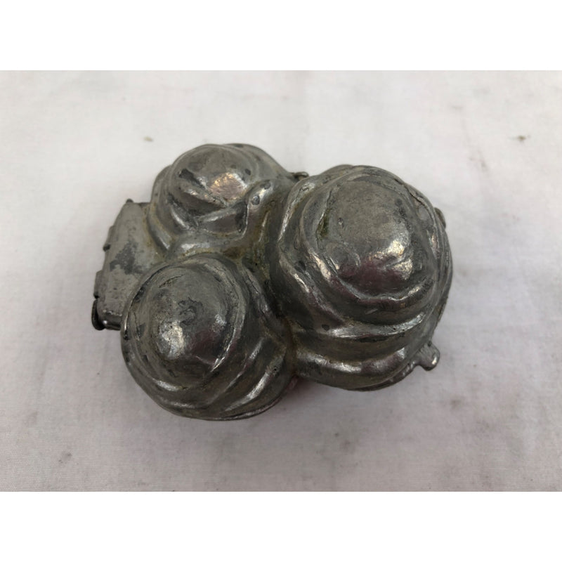 3 Roses Cluster Bunch Vintage Pewter Ice Cream Mold