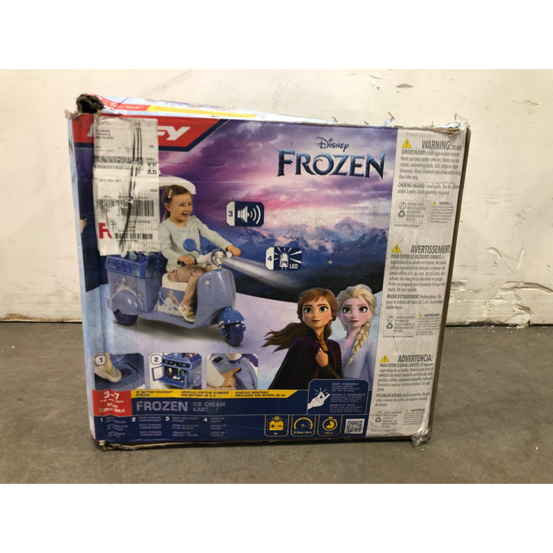 Huffy Disney Frozen Ice Cream Cart, 6V Battery Ride-On Toy, Ice Cream Toys