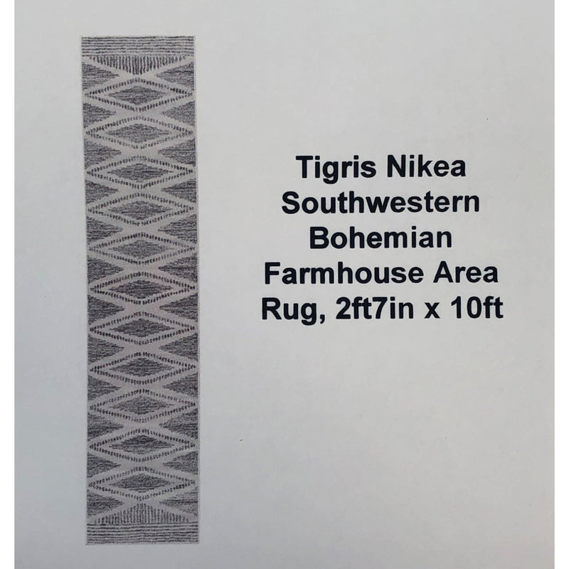 Tigris Nikea Southwestern Bohemian Farmhouse Area Rug, 2ft7in x 10ft