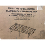 Twin, Mainstays 18in High Profile Foldable Steel Platform Bed Frame