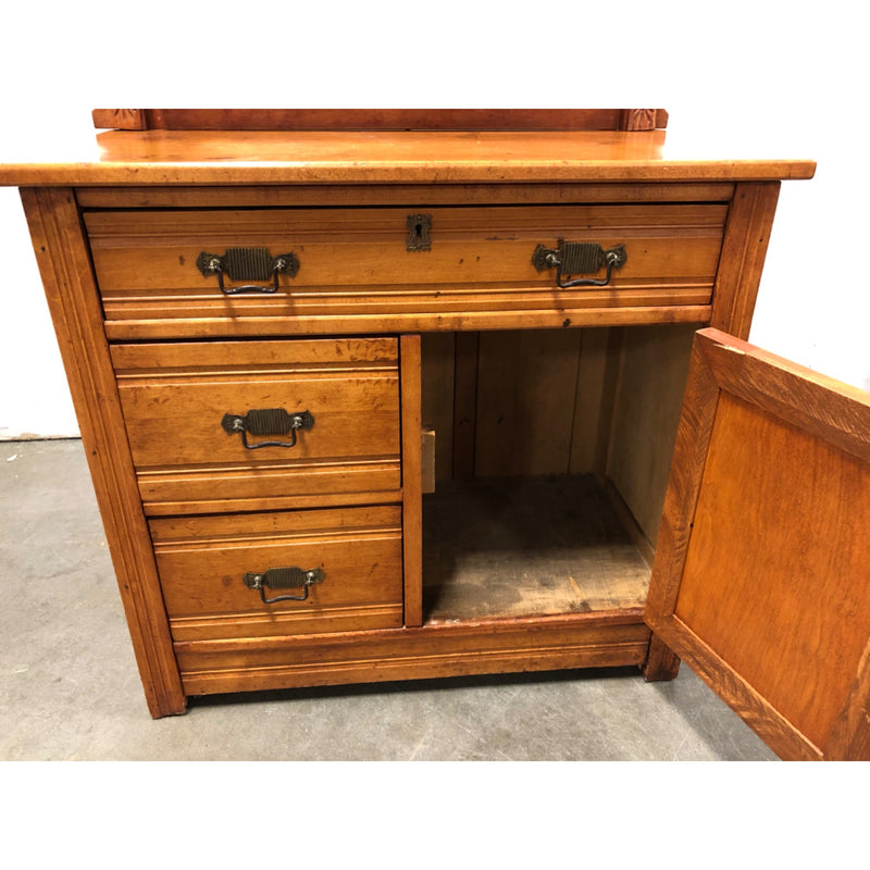 Vintage Antique Wood Dresser/Vanity 31in x 17in x 28in, Mirror 29in x 22in