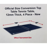 Official Size Conversion Top Table Tennis Table, 12mm Thick, 4 Piece