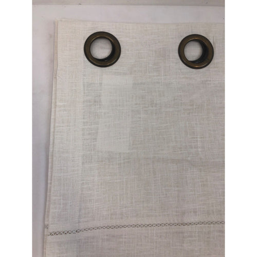 Grand Luxe Linen Monterey Grommet Top Curtain Panel, White, 96in x 50in