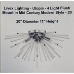 Livex Lighting - Utopia - 4 Light Flush Mount in Mid Century Modern Style - 20
