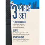 Protege 3 Piece Luggage Set, 24 Check Bag, 22 Duffel, and Tote