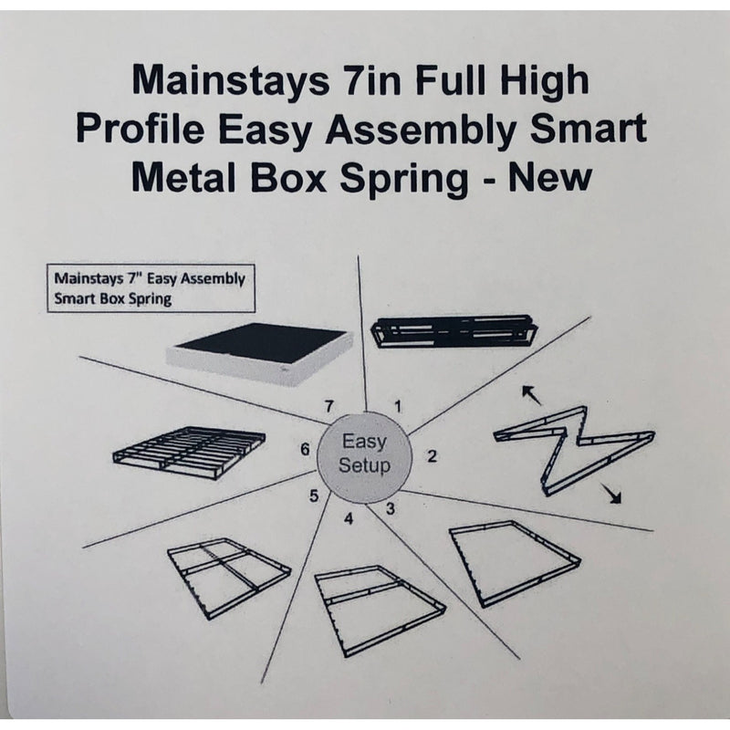 Mainstays 7in Full High Profile Easy Assembly Smart Metal Box Spring