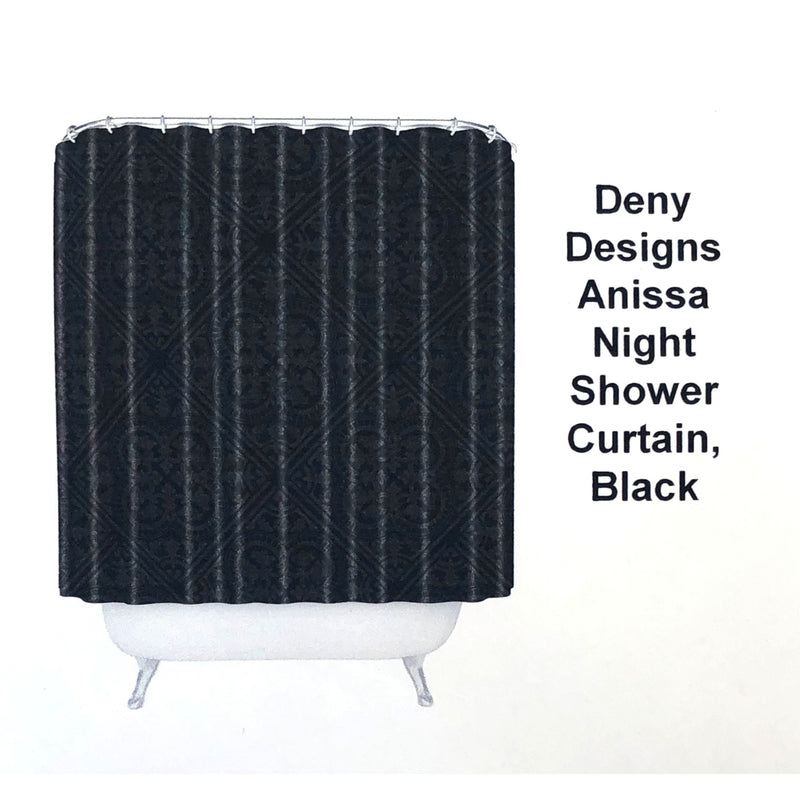 Deny Designs Anissa Night Shower Curtain, Black