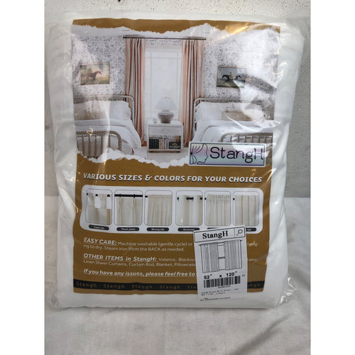 StangH Bleach White Velvet Curtain Panel Set, 52in x 120in