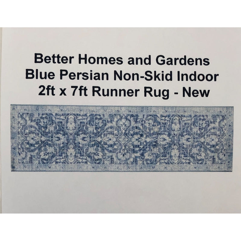 Better Homes and Gardens Blue Persian Non-Skid Indoor 2ft x 7ft Runner Rug