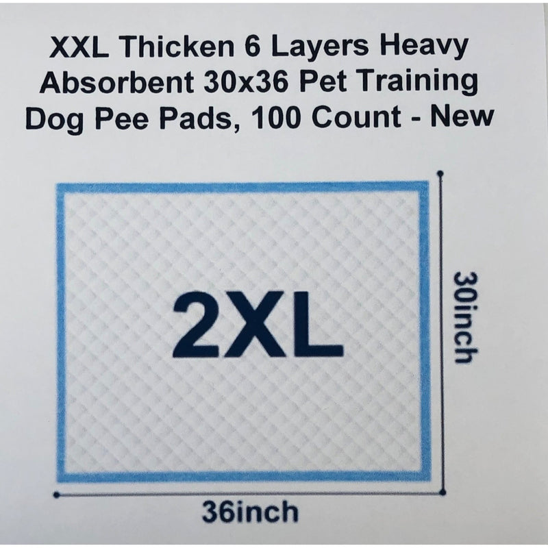 XXL Thicken 6 Layers Heavy Absorbent 30x36 Pet Training Dog Pee Pads, 100 Count