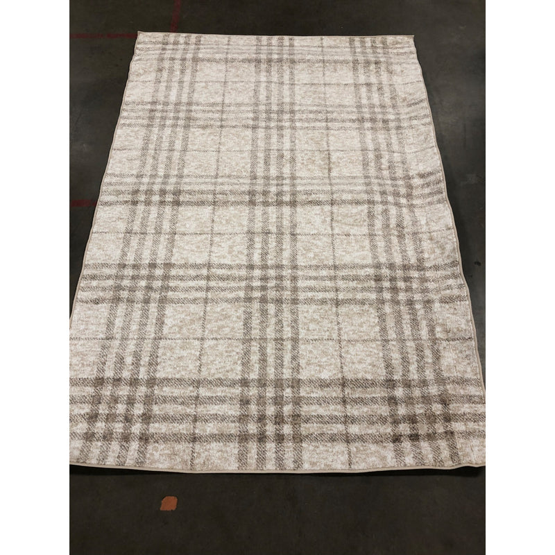 My Texas House Highlands 6ft X 9ft Beige Plaid Area Rug