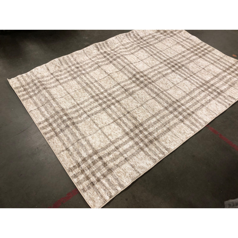 My Texas House Highlands 6ft X 9ft Beige Plaid Area Rug