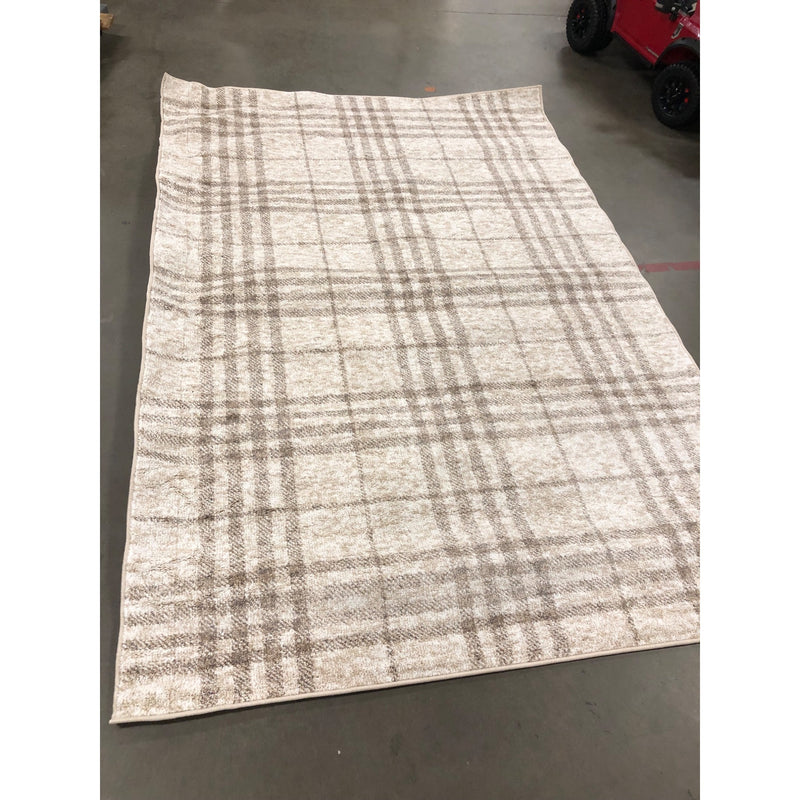 My Texas House Highlands 6ft X 9ft Beige Plaid Area Rug