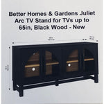 Better Homes & Gardens Juliet Arc TV Stand for TVs up to 65in, Black Wood