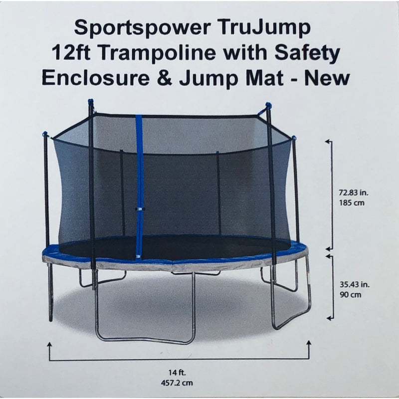 Sportspower TruJump 12ft Trampoline with Safety Enclosure & Jump Mat