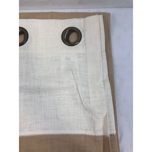 Veratex Grommet Curtain Panel, Single, Tan with Cream Top, 50in x 120in