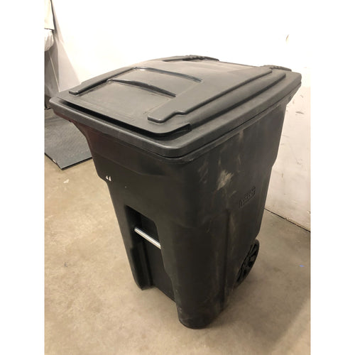 Toter 64 Gallon Black Garbage Can with Wheels and Lid