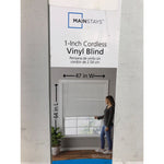 Mainstays 1in Cordless Room Darkening Vinyl Blinds, White, 47W x 64L