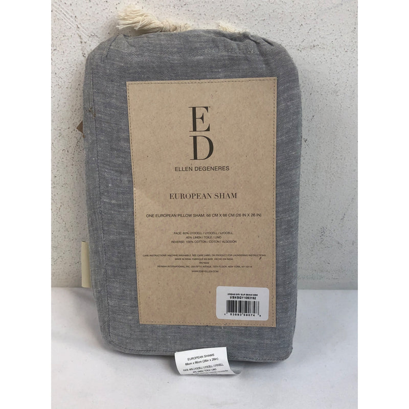 Ellen DeGeneres Dream Sham, 26in x 26in Euro Gray Pillow Sham