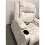 COMHOMA Plush Fabric Swivel Rocker Recliner with Heat, Massage White