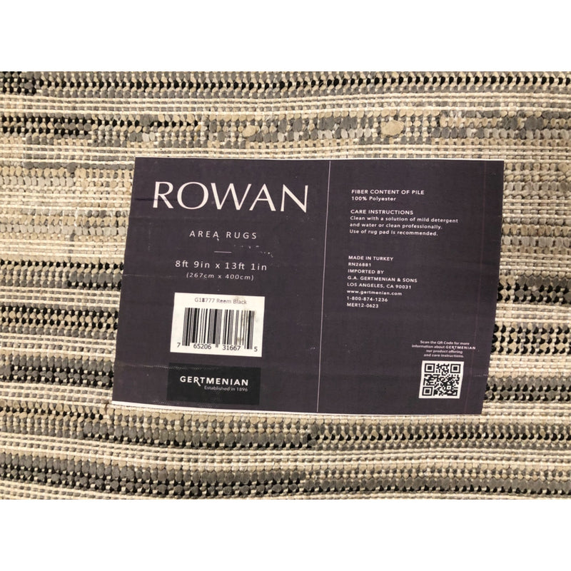 Rowan Area Rug, Reem, Black, 8ft 9in x 13ft 1in