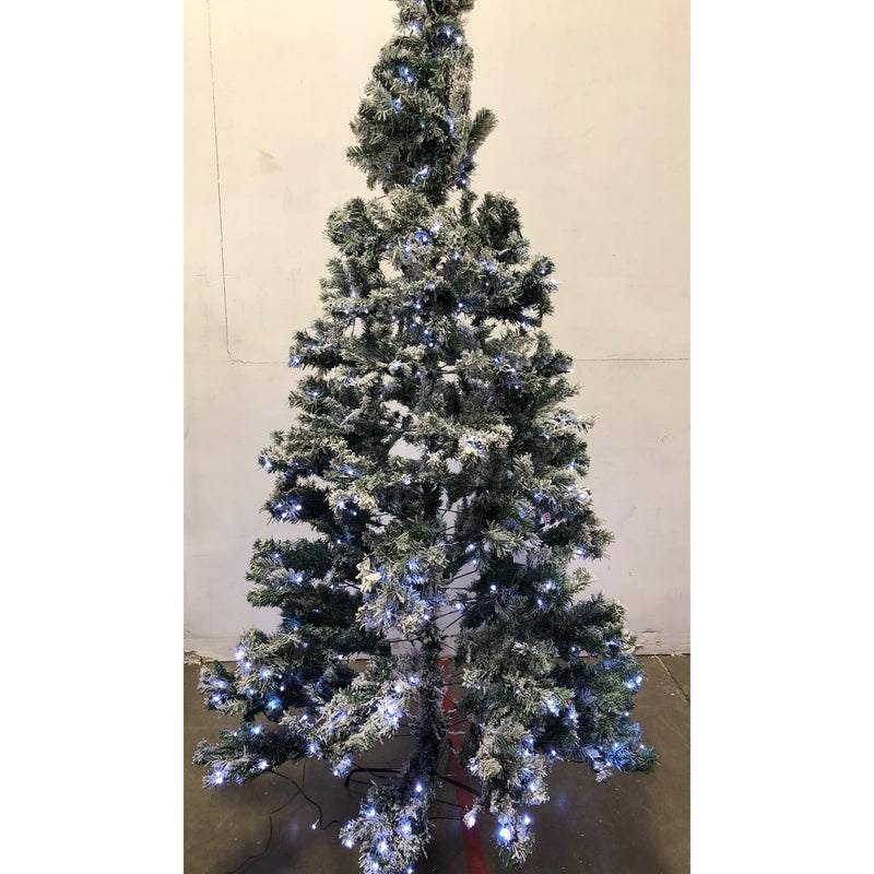 NALONE 7FT Flocked Pre-Lit Snow Christmas Tree with Remote Control and Timer