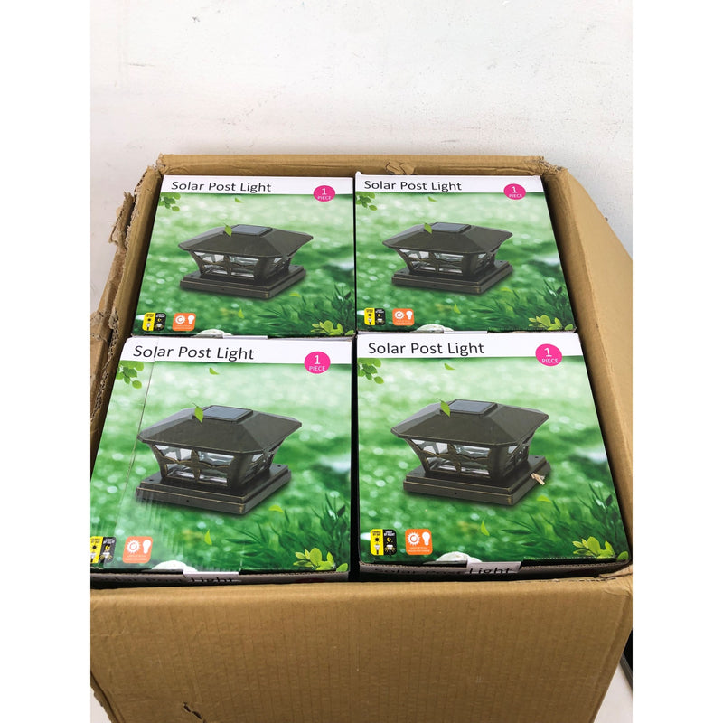 12 Pack Brown Outdoor Garden 6 x 6 Solar SMD LED Post Deck Cap