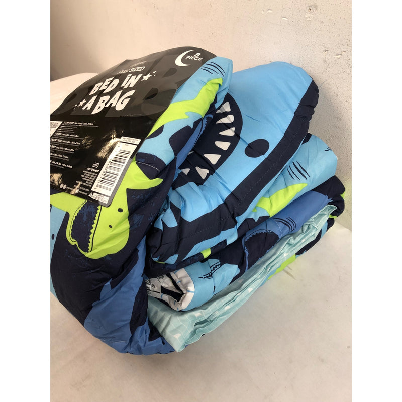 Full, Northwest Kids Shark Adventure Bed In A Bag with Decorative Pillow