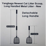 Yangbaga Newest Cat Litter Scoop, Long Handled Metal Litter