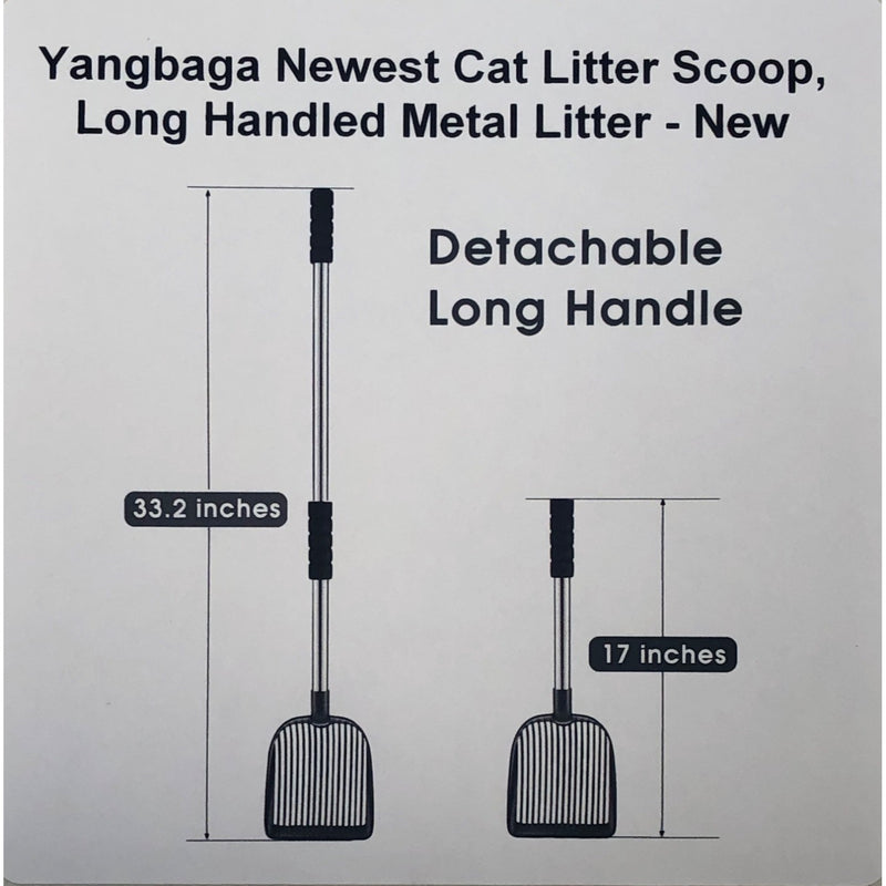 Yangbaga Newest Cat Litter Scoop, Long Handled Metal Litter