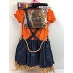 Fun World Scarecrow Multi-Color Halloween Costume Set, Girls, Med 7/8