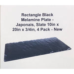 Rectangle Black Melamine Plate - Japonais, Slate 10in x 20in x 3/4in, 4 Pack