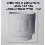 Better Homes and Gardens Pottery 12in Amy Ceramic Planter, White