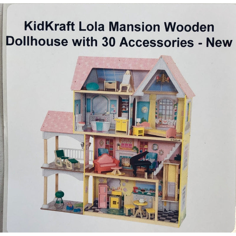 KidKraft Lola Mansion Wooden Dollhouse with 30 Accessories