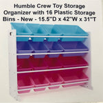 Humble Crew Toy Storage Organizer with 16 Plastic Storage Bins