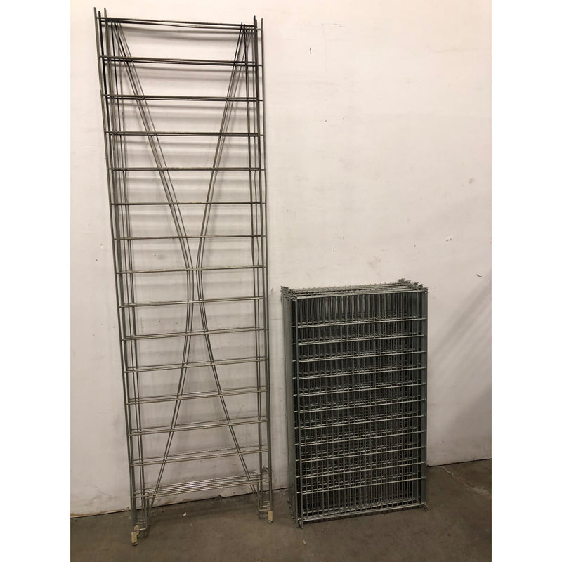 Amco Metal Shelving, 88in H x 24in W x 42in L, 3 Ends, 8 Shelves