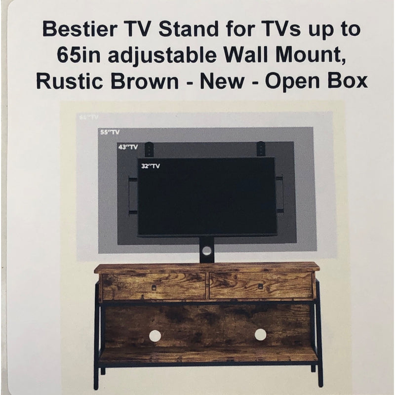 Bestier TV Stand for TVs up to 65in adjustable Wall Mount, Rustic Brown