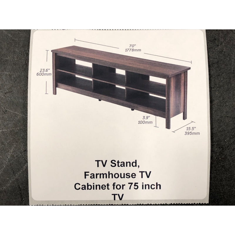 TV Stand, Farmhouse TV Cabinet for 75 inch TV