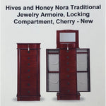 Hives and Honey Nora Traditional Jewelry Armoire, Locking Compartment, Cherry