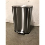 Qualiazero 13.2 Gallon Trash Can, Rectangular Step On Kitchen Trash Can, Silver