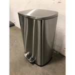 Qualiazero 13.2 Gallon Trash Can, Rectangular Step On Kitchen Trash Can, Silver