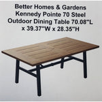 Better Homes & Gardens Kennedy Pointe 70in Steel Outdoor Dining Table