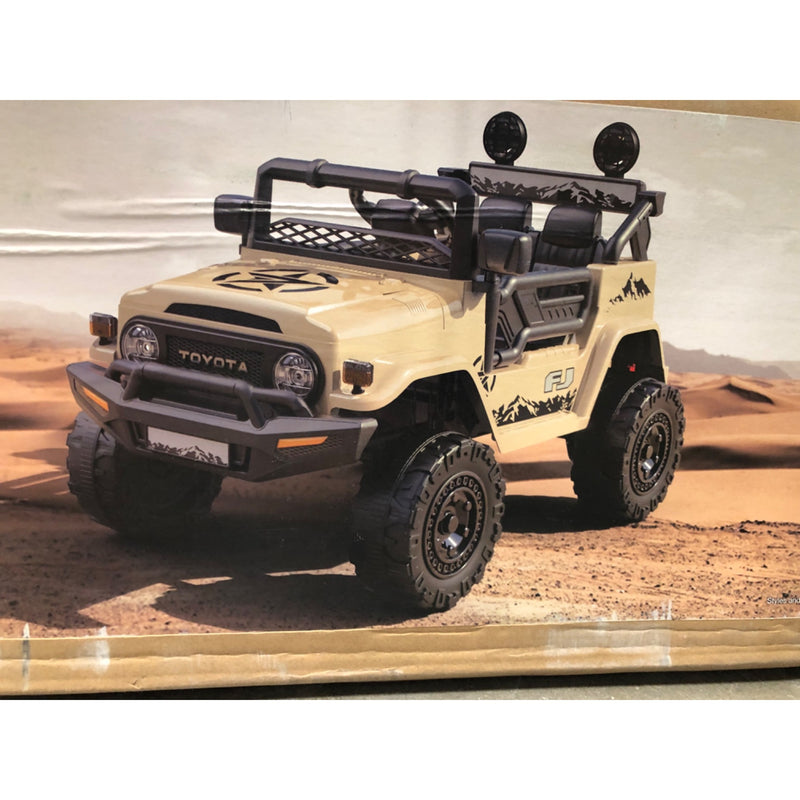 FUNTOK Licensed Toyota FJ Cruiser 12V 7AH Kids Electric Ride, Tan